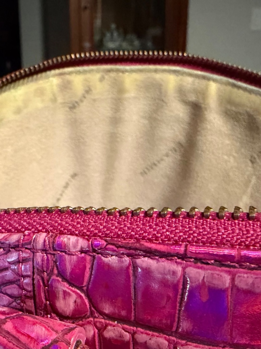 Brahmin Large Duxbury Satchel & Ady Wallet Set Pink Potion Iridescent Rare - Picture 13 of 16